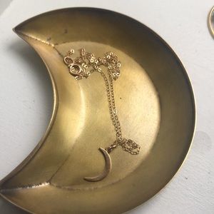 Gold moon necklace